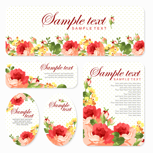 vector material material kit flower cards card 