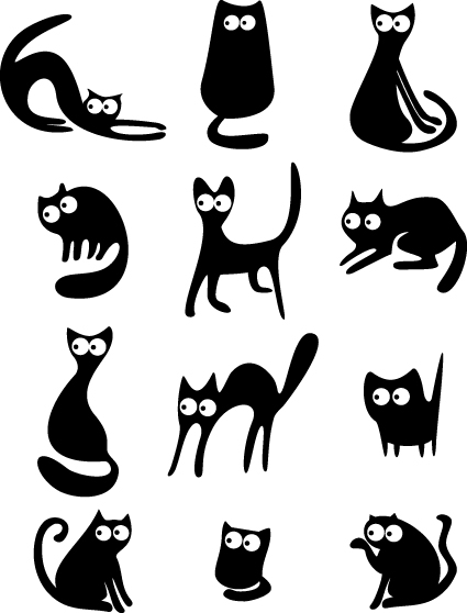 illustration different cats 