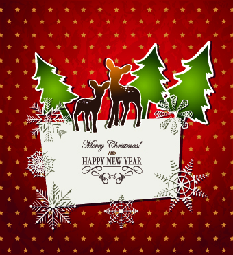 Christmas Paper cut cards vector