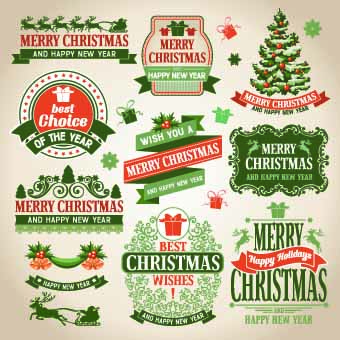 labels label green christmas 