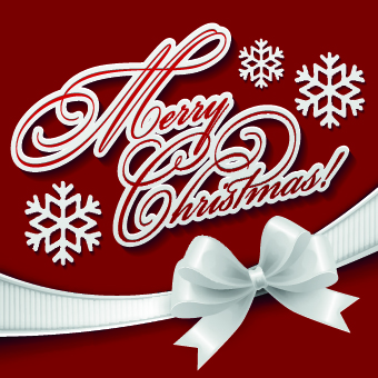 Christmas white bow background vector