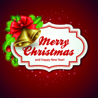 Christmas with happy new year cute cards vector