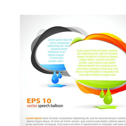Color elements Speech Bubbles vector set
