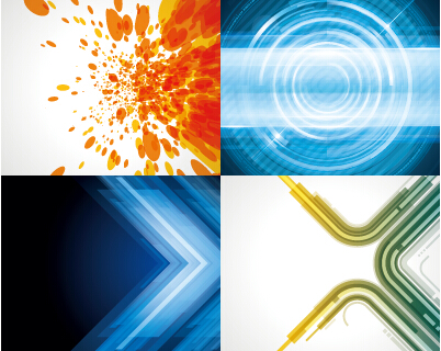 Colored abstract art background vectors set 15