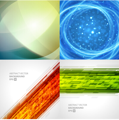 Colored abstract art background vectors set 16