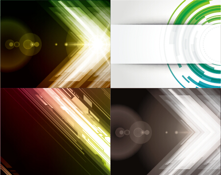 Colored abstract art background vectors set 18