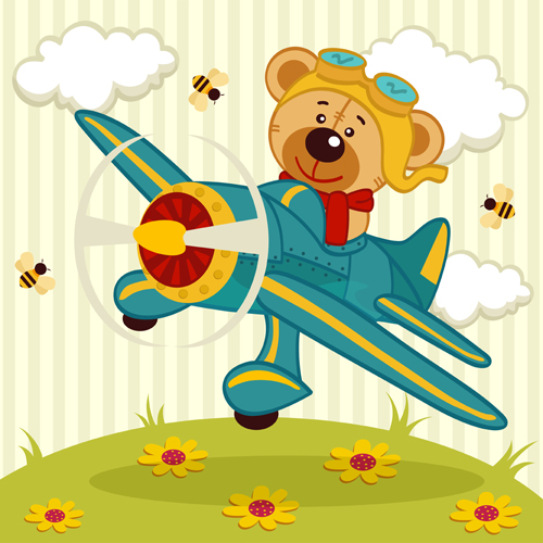 Cute Animals cards art vector 04