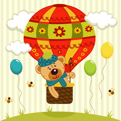 Cute Animals cards art vector 05