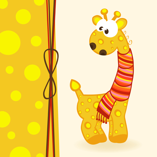 Cute Animals cards art vector 06