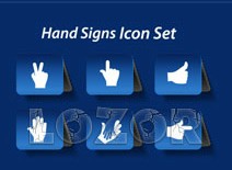 Different Hand Signs icon vector set