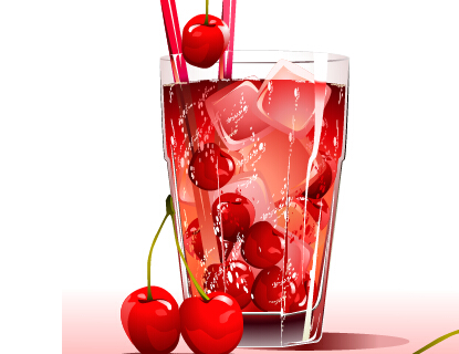 ice fresh drink cherries 