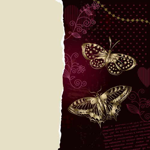 ornament gold butterfly background 