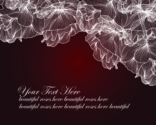 Hand drawn floral backgrounds vector 05
