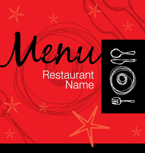 vector material restaurant menu material hand drawn 