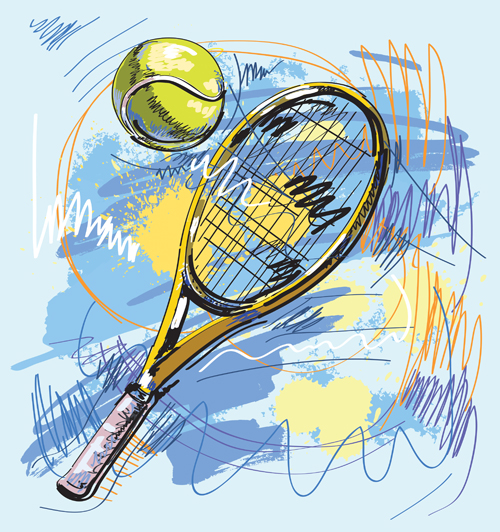 Hand drawn with graffiti sport background art vector 01