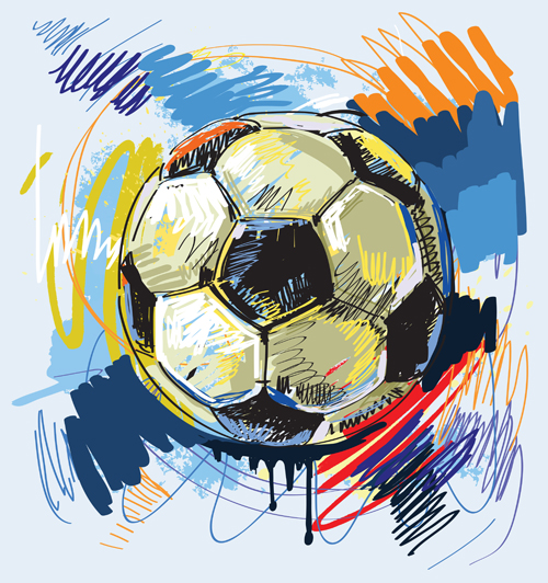 Hand drawn with graffiti sport background art vector 02