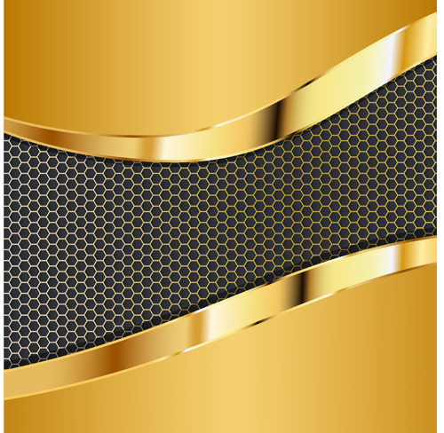 pattern honeycomb gold background 