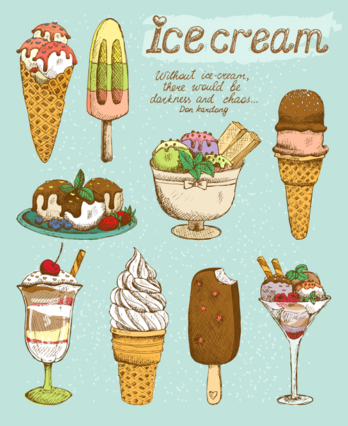 Retro style Retro font icons ice cream cream 