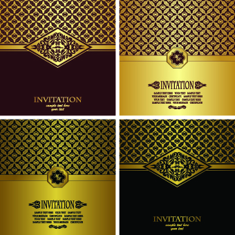 Luxury golden invitation cards background