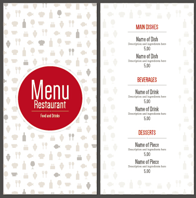 restaurant modern menu list cover 