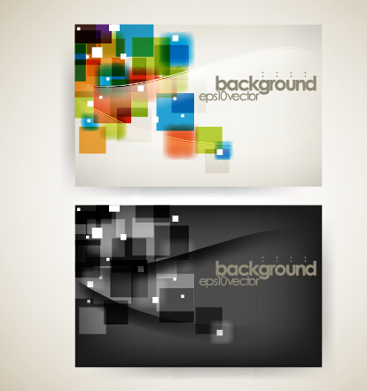 Modern tech background business cards vector
