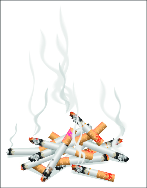 No Smoking Warning elements vector set 01