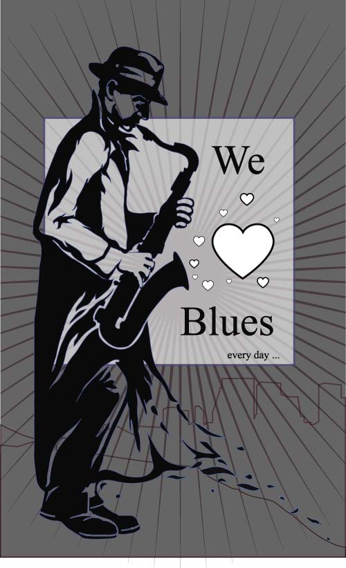 Old saxophone performer vector 02