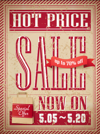 Old style advertising poster vector material 01