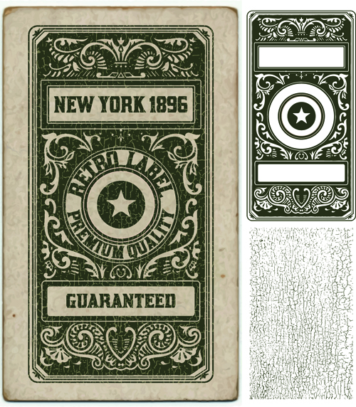 Old vintage labels vector set 01