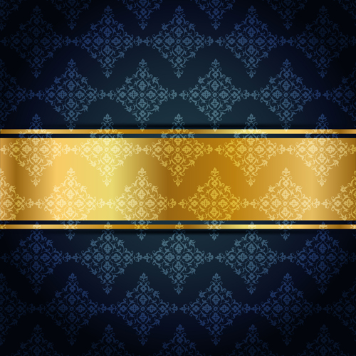 Ornate VIP gold background art vector 04