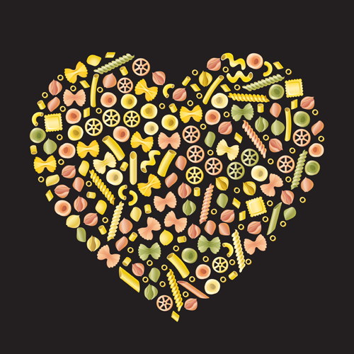 Different Pasta elements vector set 04