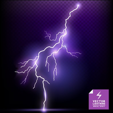 Realistic lightning effect vector background art 02