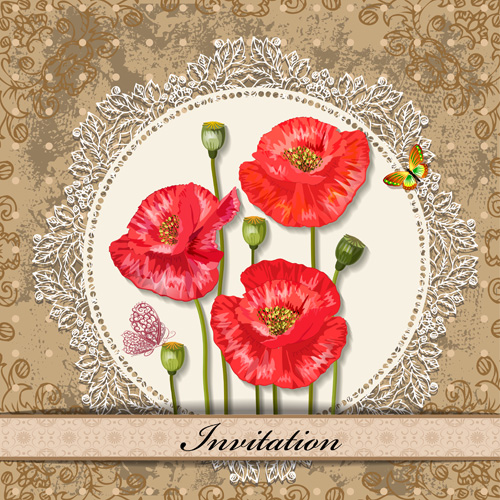 invitation flower cards card 