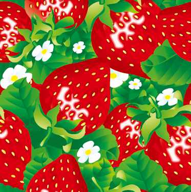 strawberries seamless pattern 