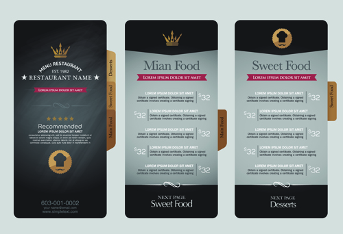 Restaurant menu price list creative vector 02