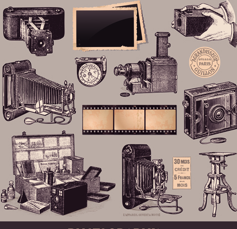 Retro Camera design elements vector