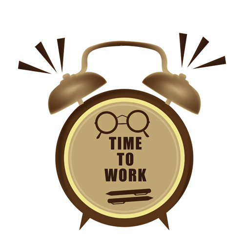 Retro alarm clock design material vector 01