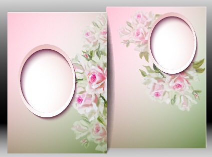 Spring flowers cards set vector 06