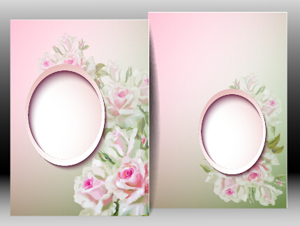 Spring flowers cards set vector 07