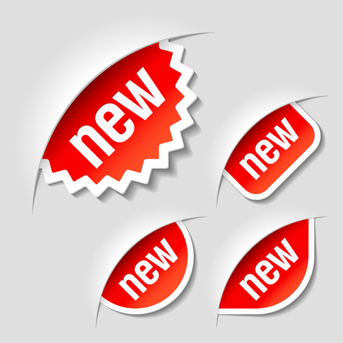 Color discount Stickers design vector graphics 06