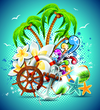 Summer holiday flyer template vector 03