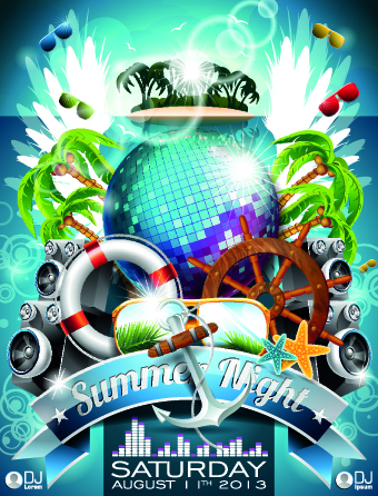 Summer holiday flyer template vector 04