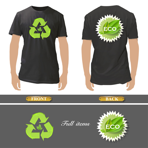 T shirt front and back creative design vector set 04