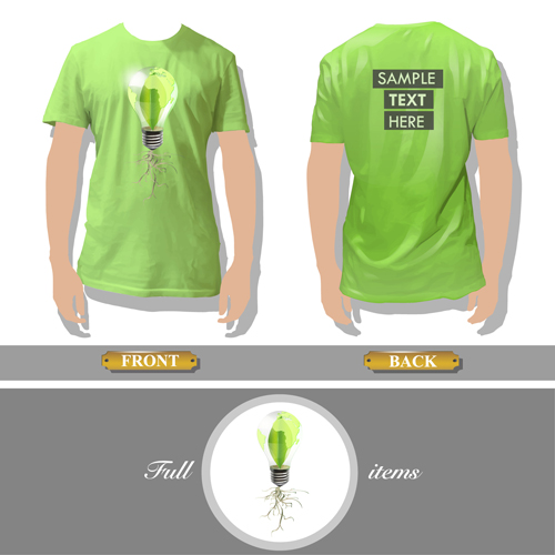 T shirt front and back creative design vector set 06