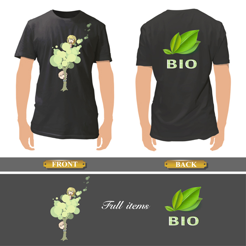 T shirt front and back creative design vector set 08
