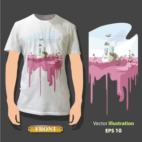 T shirt front and back creative design vector set 14
