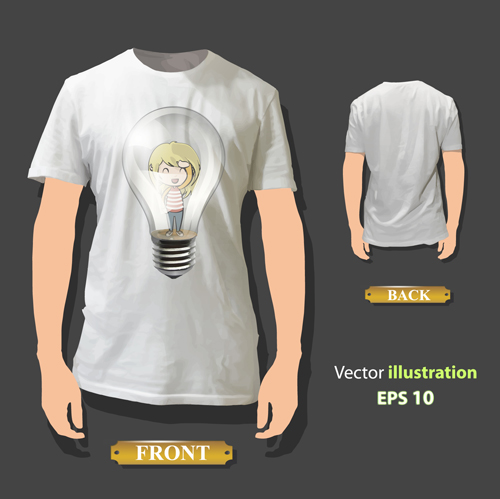 T shirt front and back creative design vector set 15