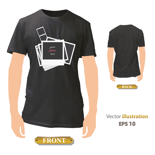 T shirt front and back creative design vector set 18