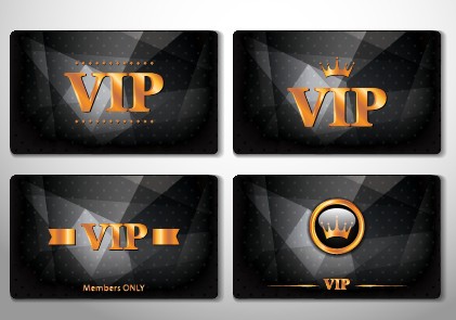 Glowing Vip card creative design vector set 04