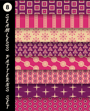 Various decorative seamless pattern vector set 05